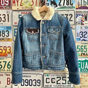 Juicy Couture Jeans Denim Fuzz Lined Jacket